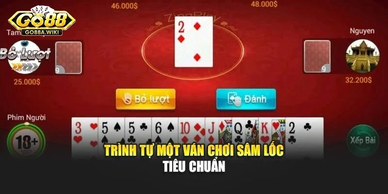 Trình tự một ván chơi sâm lốc tiêu chuẩn Trình tự một ván chơi sâm lốc tiêu chuẩn